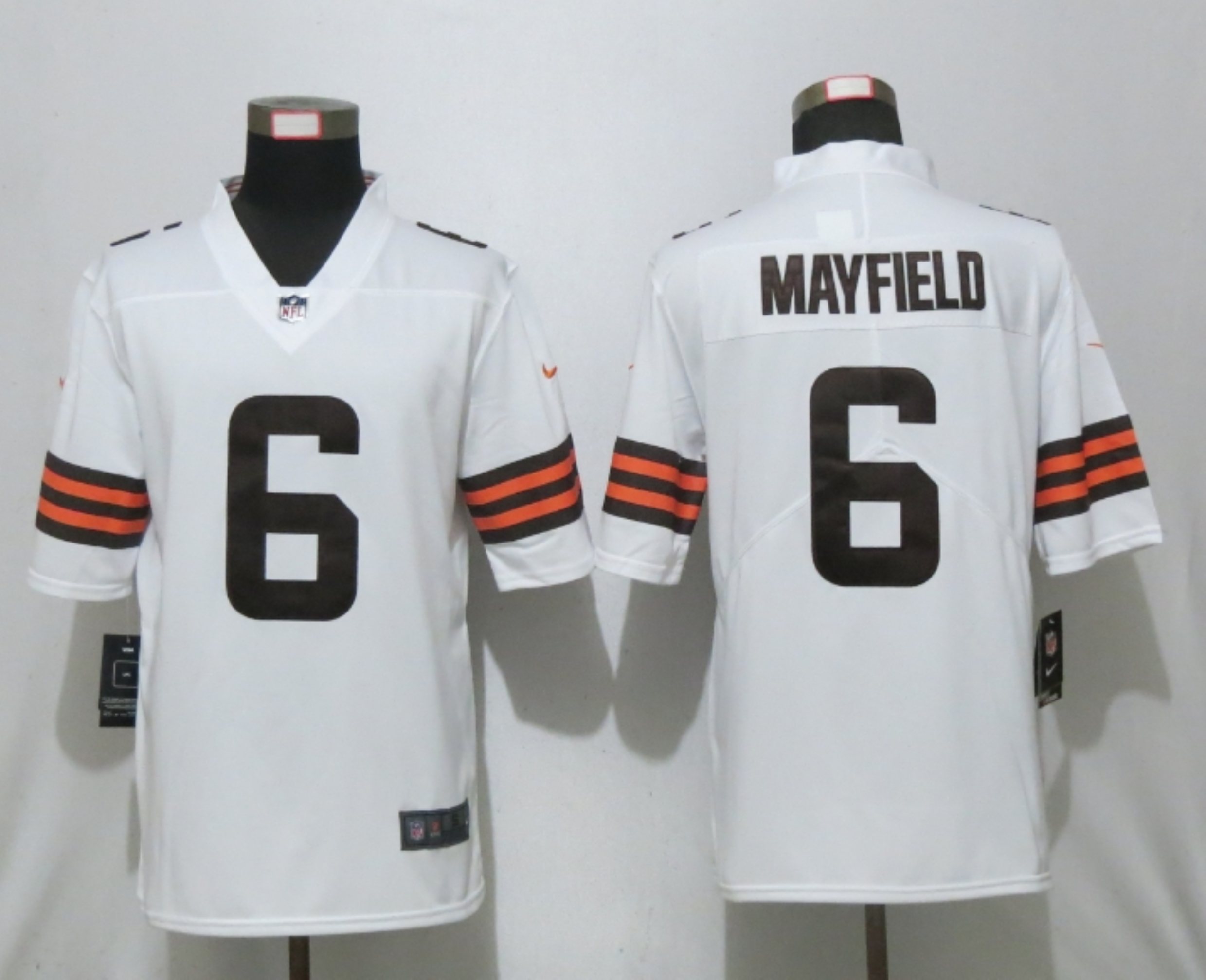 Men New Nike Cleveland Browns #6 Mayfield White Vapor Limited Player Jersey->cleveland browns->NFL Jersey